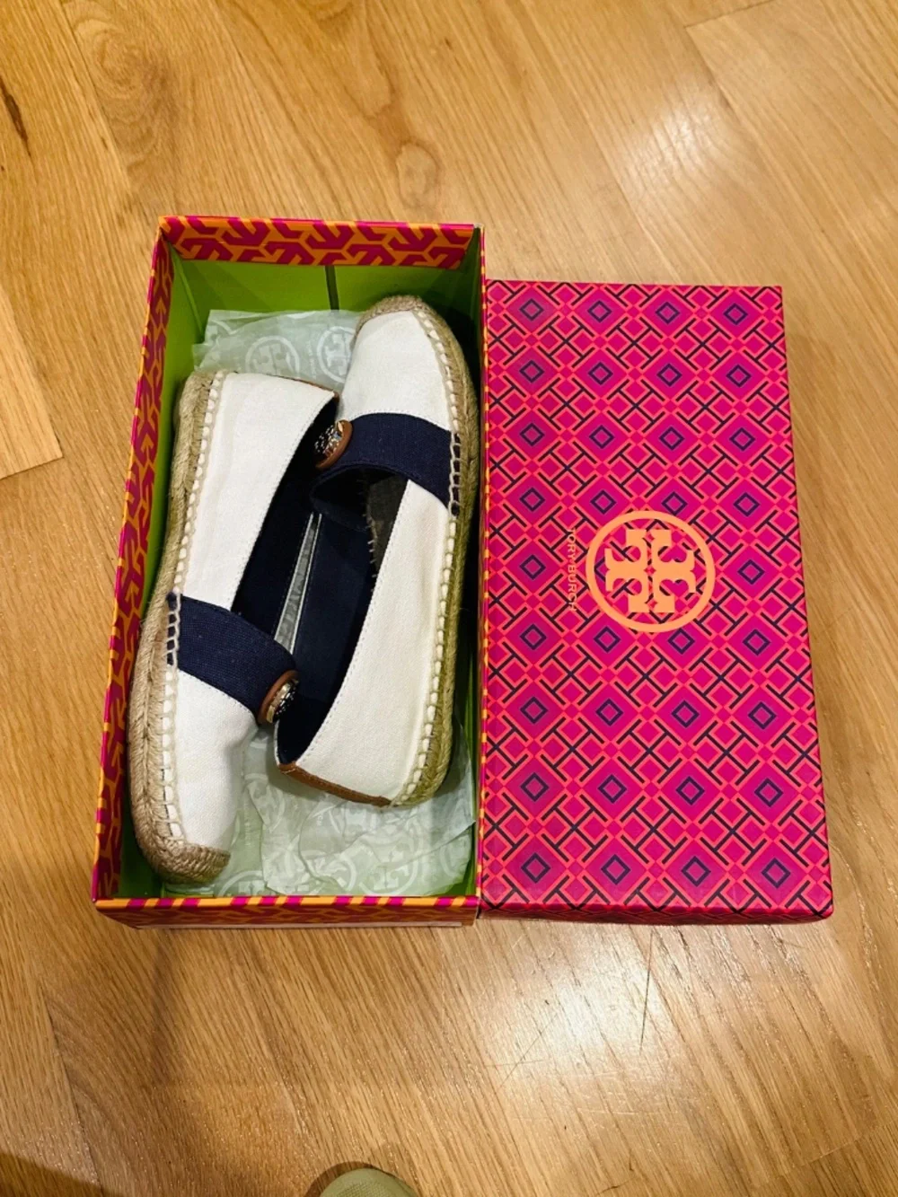 Tory Burch Beacher Canvas Espadrille Flats